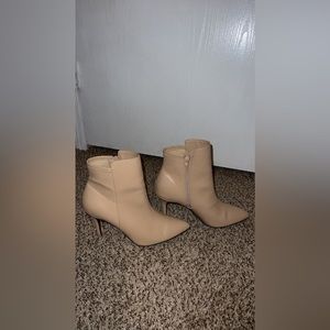 Nude heeled boots